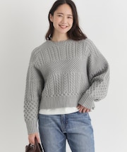 HONEYSUCKLE ROSE(ハニーサックルローズ)【レディース】ケーブルショートセーター