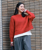 HONEYSUCKLE ROSE(ハニーサックルローズ)【レディース】ケーブルショートセーター