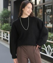 HONEYSUCKLE ROSE(ハニーサックルローズ)【レディース】ボリュームモックネックセーター(6色展開/ゆったりシルエット/ヒップ周りカバー)