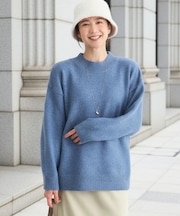 HONEYSUCKLE ROSE(ハニーサックルローズ)【レディース】ボリュームモックネックセーター(6色展開/ゆったりシルエット/ヒップ周りカバー)