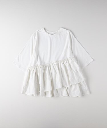 HONEYSUCKLE ROSE(ハニーサックルローズ)【レディース】【華奢見え・接触冷感】裾切り替えデザインTシャツ