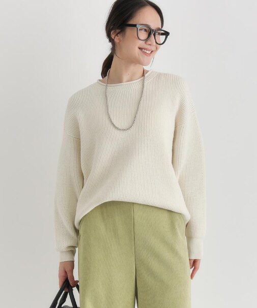 HONEYSUCKLE ROSE(ハニーサックルローズ)【レディース】畦編みクルーネックセーター
