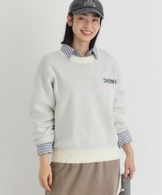 HONEYSUCKLE ROSE(ハニーサックルローズ)【レディース】【スウェット感覚のニット】「やわラク」スウェットライクロゴセーター(洗濯機で洗える)