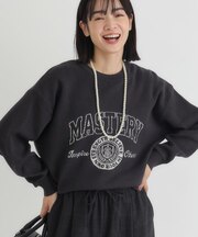 HONEYSUCKLE ROSE(ハニーサックルローズ)【レディース】【スウェット感覚のニット】「やわラク」スウェットライクロゴセーター（洗濯機で洗える）