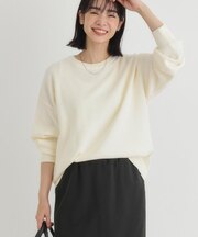HONEYSUCKLE ROSE(ハニーサックルローズ)【レディース】【スウェット感覚のニット】「やわラク」スウェットライクセーター(洗濯機で洗える)