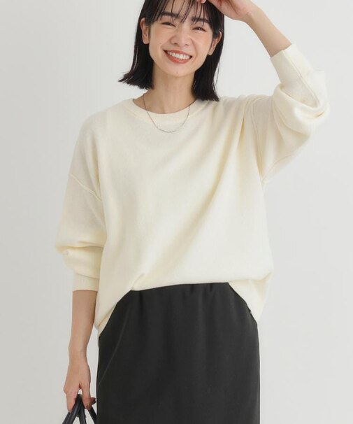 HONEYSUCKLE ROSE(ハニーサックルローズ)【レディース】【スウェット感覚のニット】「やわラク」スウェットライクセーター（洗濯機で洗える）