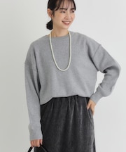 HONEYSUCKLE ROSE(ハニーサックルローズ)【レディース】【スウェット感覚のニット】「やわラク」スウェットライクセーター（洗濯機で洗える）