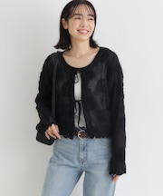 BACK NUMBER(バックナンバー)シアー刺繍カーディガン