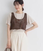 BACK NUMBER(バックナンバー)シアー刺繍ビスチェ