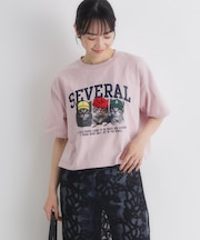 HONEYSUCKLE ROSE(ハニーサックルローズ)ネコプリントショートTシャツ