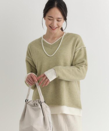 HONEYSUCKLE ROSE(ハニーサックルローズ)【レディース】フェイクレイヤードＶネックセーター
