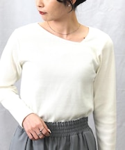 HONEYSUCKLE ROSE(ハニーサックルローズ)【レディース】アシメカット長袖Ｔシャツ