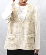 HONEYSUCKLE ROSE(ハニーサックルローズ)【レディース】ツイードベストレイヤード