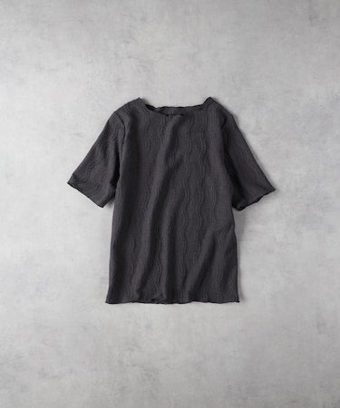HONEYSUCKLE ROSE(ハニーサックルローズ)【レディース】ウェーブジャカード半袖Tシャツ