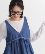 HONEYSUCKLE ROSE(ハニーサックルローズ)【レディース】シアークルーネック長袖Tシャツ