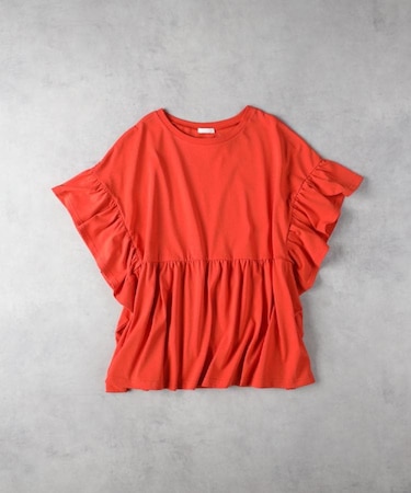 HONEYSUCKLE ROSE(ハニーサックルローズ)【レディース】「接触冷感」フリルTシャツ/プレーティング天竺