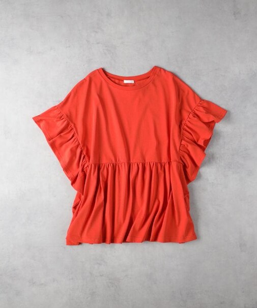 HONEYSUCKLE ROSE(ハニーサックルローズ)【レディース】「接触冷感」フリルTシャツ/プレーティング天竺
