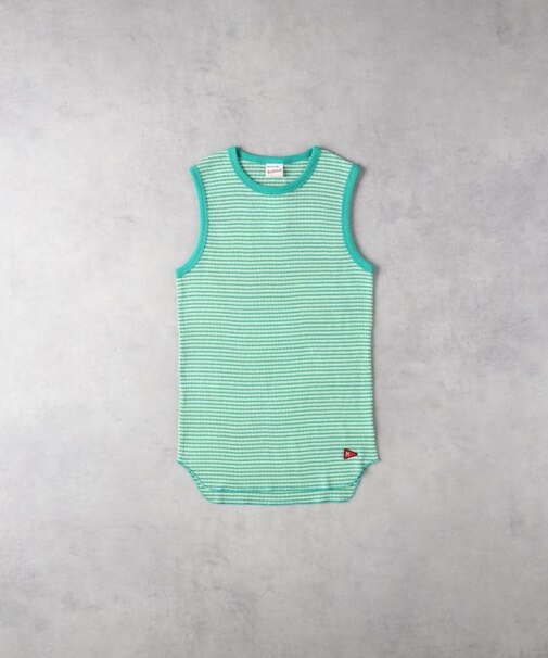 Healthknit(ヘルスニット)【レディース】ボーダーワッフルスリーブ