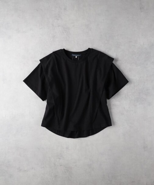 HONEYSUCKLE ROSE(ハニーサックルローズ)【レディース】「接触冷感」ラッフルショルダーTシャツ/とろみ天竺