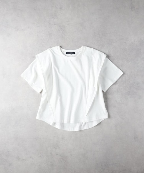 HONEYSUCKLE ROSE(ハニーサックルローズ)【レディース】「接触冷感」ラッフルショルダーTシャツ/とろみ天竺