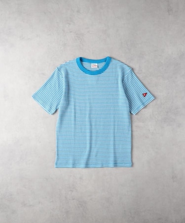 Healthknit(ヘルスニット)【レディース】ボーダーワッフルTシャツ