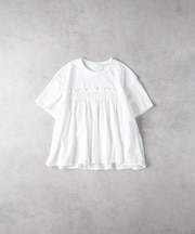 HONEYSUCKLE ROSE(ハニーサックルローズ)【レディース】「接触冷感」フロントフリルTシャツ/プレーティング天竺