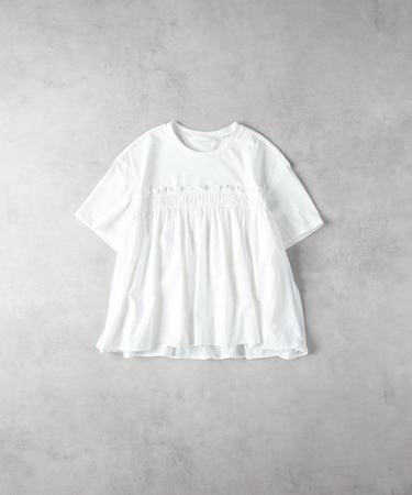 HONEYSUCKLE ROSE(ハニーサックルローズ)【レディース】「接触冷感」フロントフリルTシャツ/プレーティング天竺