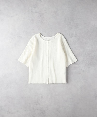 HONEYSUCKLE ROSE(ハニーサックルローズ)【レディース】フロントジップ半袖ニット