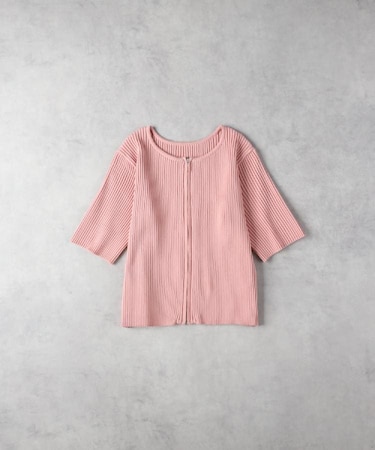 HONEYSUCKLE ROSE(ハニーサックルローズ)【レディース】フロントジップ半袖ニット