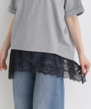 レース切替ノースリーブTシャツ