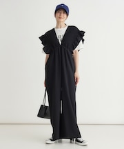 シャーリングサロペット