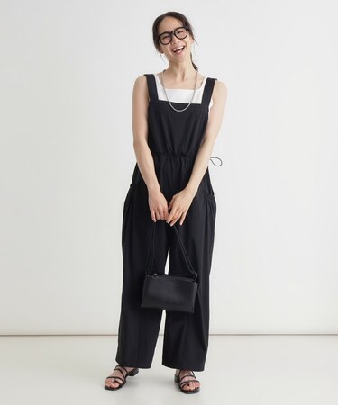 ウエストドロストサロペット