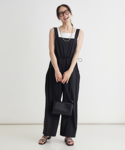 ウエストドロストサロペット