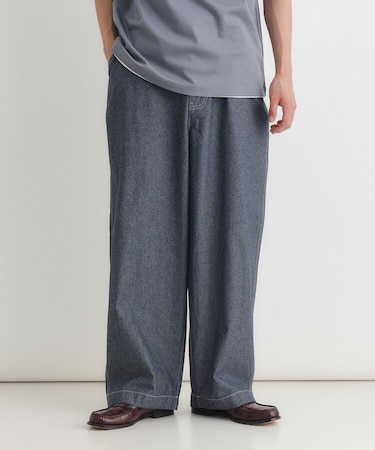 シャンブレーワイドパンツ