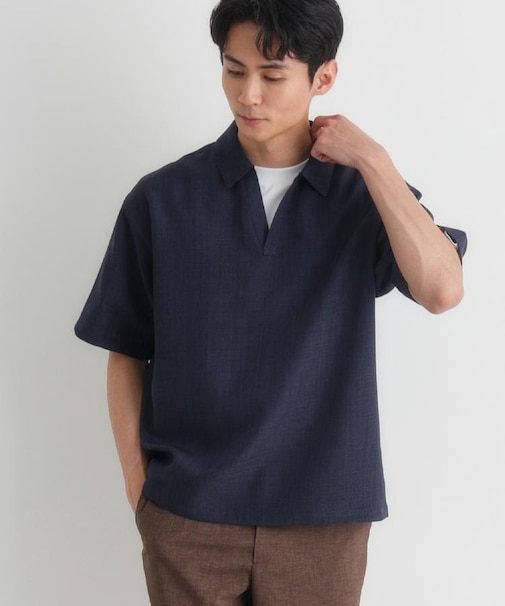 BACK NUMBER(バックナンバー)リネンライクスキッパーシャツ