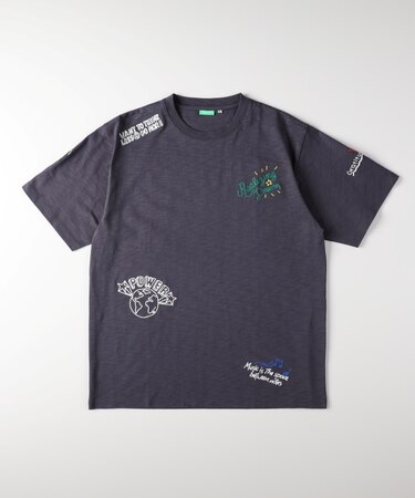 スラブ刺繍ロゴ半袖Tシャツ