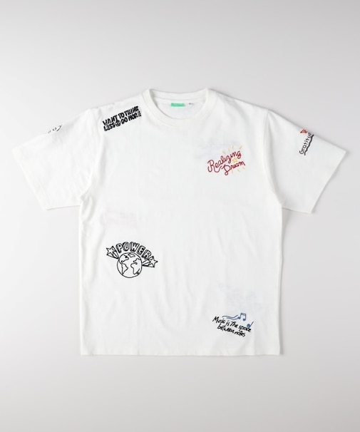 スラブ刺繍ロゴ半袖Tシャツ
