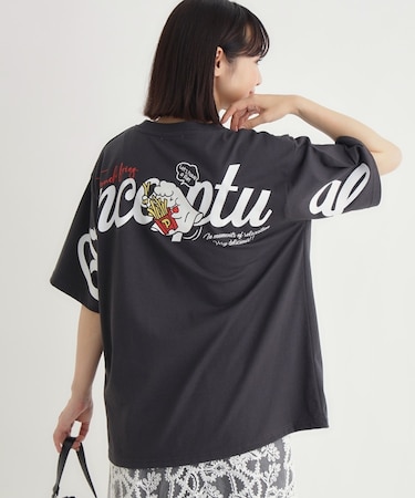 袖刺繍ビッグTシャツ