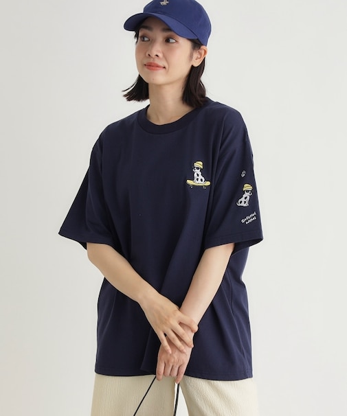 ドッグ刺繍ビッグTシャツ