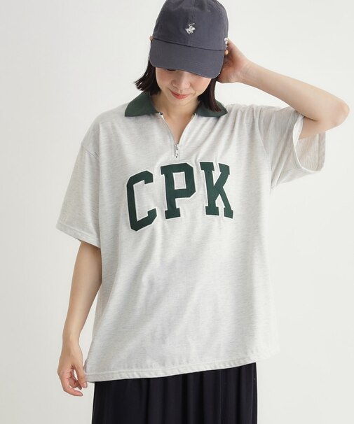 ハーフジップロゴTシャツ