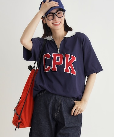 ハーフジップロゴTシャツ