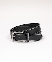 BACK NUMBER(バックナンバー)34mmレザーサイドステッチスクエアバックルベルト