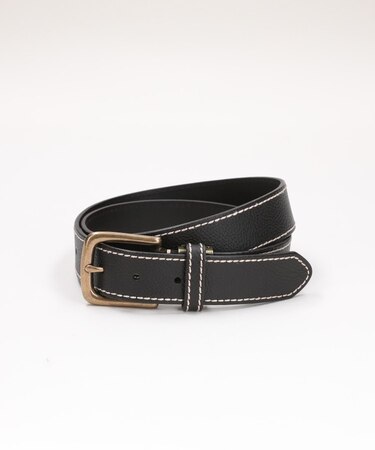 BACK NUMBER(バックナンバー)３４ｍｍレザーサイドステッチスクエアバックルベルト