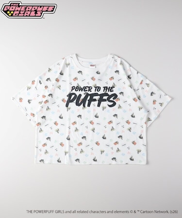 【パワーパフガールズ】総柄プリントTシャツ