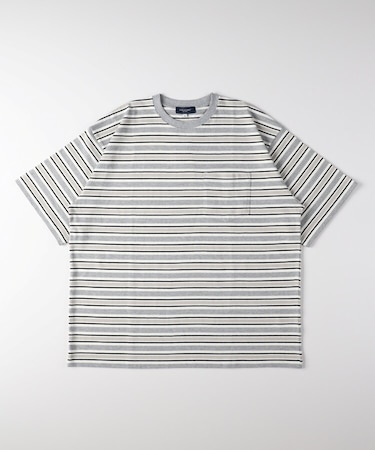 マルチボーダークルーネックTシャツ