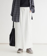 《体型カバー/ウエストゴム》アシッド加工スカート