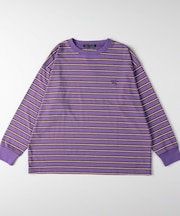 《体型カバー》マルチボーダーロンTシャツ
