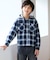 《110-160cm展開》Refurbish チェックフードシャツ