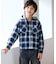 《110-160cm展開》Refurbish チェックフードシャツ