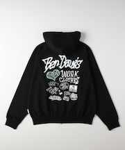 BEN DAVIS バックプリントジップパーカー